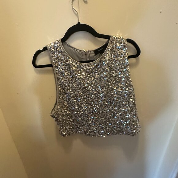 Forever 21 Plus Silver Sequin Crop Top – Party/Clubwear – Size 2X - Picture 3 of 4